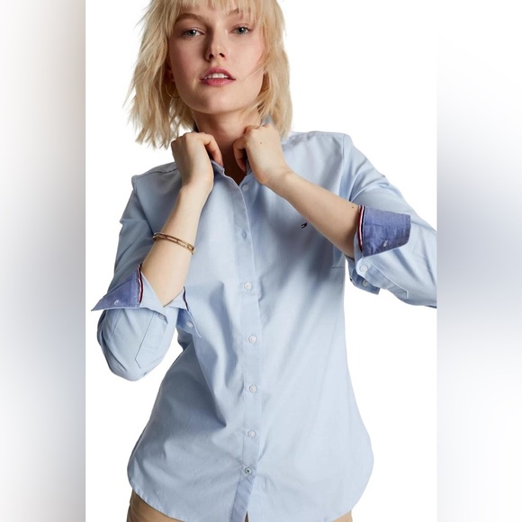 🩵Tommy Hilfiger Womens Classic Button-down-shirts - Picture 1 of 8
